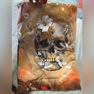 Hummingbird, flower & skull short sleeve